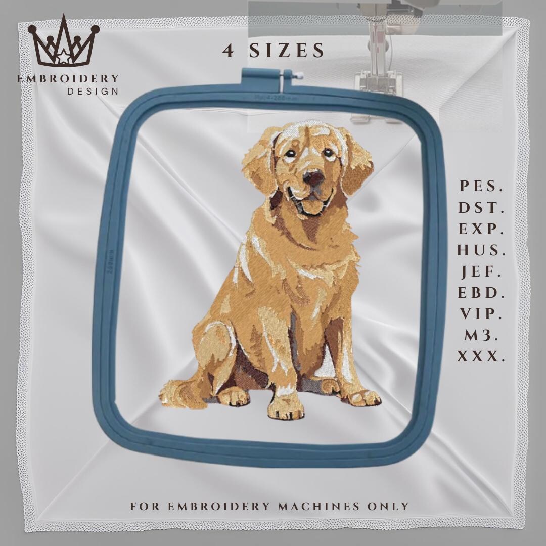Golden Retriever Embroidery Design: Dog Lover Gift (instant Download ...