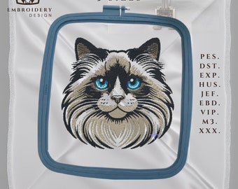 Ragdoll Cat Embroidery Design: Kitten Silhouette (Digital Download)