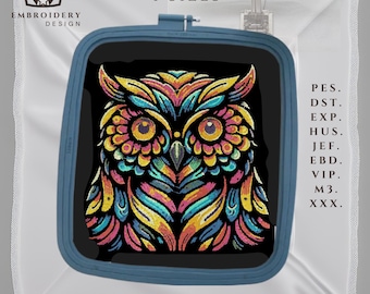 Majestic Owl Embroidery Design: Night Bird Pattern (Digital Download)