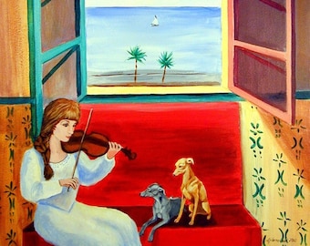 Italian Greyhound Dog Giclée Fine Art Print Wall Art, Collectible, Decor, Gift for the IG Lover