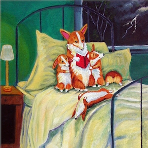 Pembroke Welsh Corgi Giclée Cute Fine Art Print Collectible Gift Thunder boom