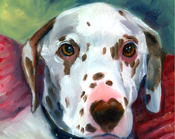 Dalmatian Puppy Dog Collectible Giclée Fine Art Print, Gift for Mom, Gift for Dalmatian Lovers, Wall Art Home Decor