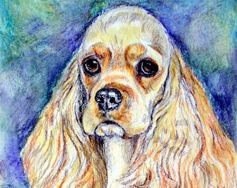 Cocker Spaniel Puppy Dog Collectible Giclée Fine Art Print, Gift for Mom, Gift for Cocker Spaniel Lovers, Wall Art Home Decor