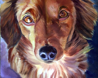 Dachshund Dog Giclee Fine Art Print