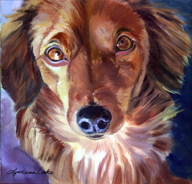 Dachshund Dog Giclee Fine Art Print image 1