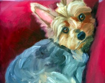 Yorkshire Terrier Dog Collectible Giclée Fine Art Print Gift for Mom, Gifts for Yorkie Lovers, Home Decor Wall Art, Puppy Portrait
