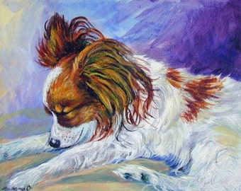 Papillon Dog Giclee Fine Art Print