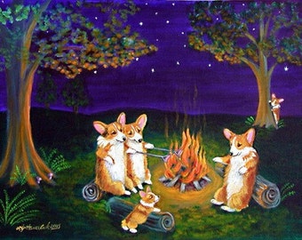 Pembroke Welsh Corgi Giclee Fine Art Print Corgi Ghost Stories