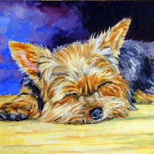 Yorkshire Terrier Puppy Dog Collectible Giclée Fine Art Print Gift for Mom, Gifts for Yorkie Lovers, Home Decor Wall Art