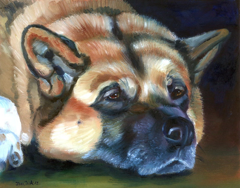Akita Dog Giclee Fine Art Print Bild 1