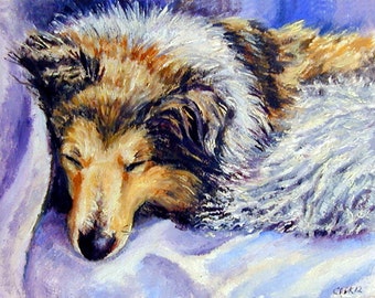 Shetland Sheepdog Sheltie Collectible Giclée Fine Art Print Gift for Mom, Home, Wall Art Decor, Kids Room