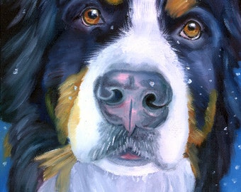 Bernese Mountain gorgeous Dog Giclee Fine Art Print