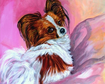 Papillon Dog Giclee Fine Art Print