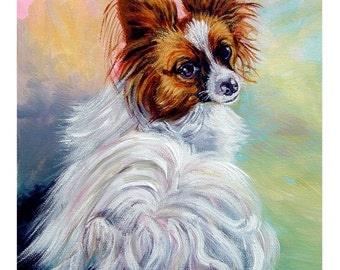 Papillon Hund Giclée Fine Art Print