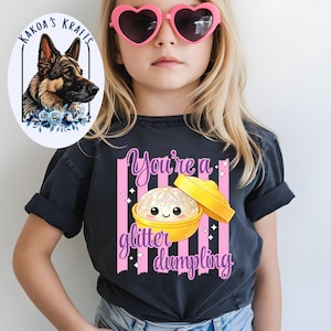 Glitter Dumpling Kids Tee, Youre a glitter dumpling, trendy tshirt, cute dumpling, bestseller, trendy dumplings tshirt, kids tee