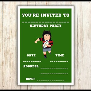 Printable Birthday Invitation | Rugby invite | Birthday Invite | Instant Download | Birthday Party Template | Rugby Birthday Party