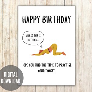 Yoga Birthday Card | Funny Greeting Card | Digital | Printable