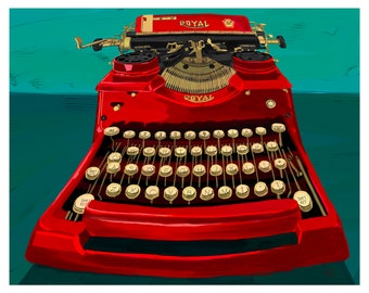 Vintage Red Typewriter Art Print