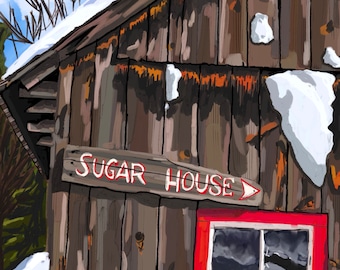Maple Sugar House postcard