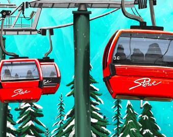 Ski Stowe Gondola Postcard