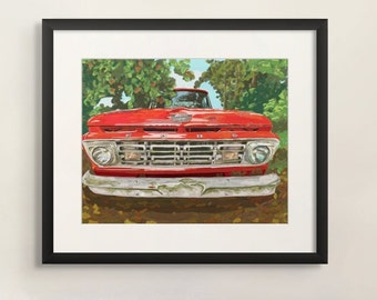 Classic Red Truck Fine Art Print