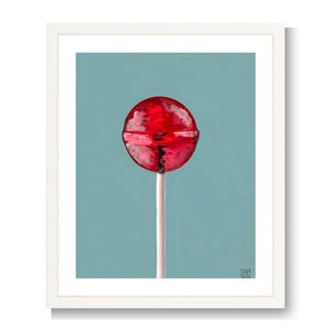 Lollipop Painting – Original Candy Art, candy painting, lollipop art, food art, dopamine decor, pop art, Playful Wall Art, home decor