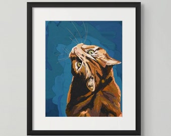 Upside Down Cat Fine Art Print