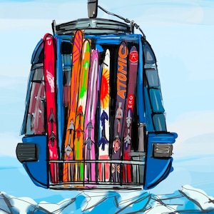Ski Gondola postcard