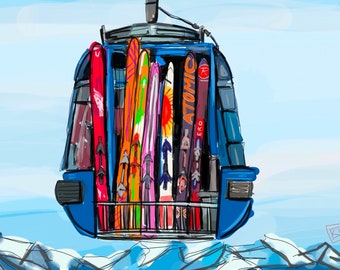 Ski Gondola postcard