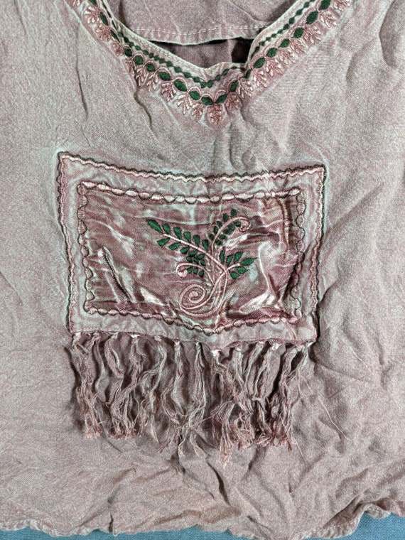 Damen kurzes Tanktop rosa Verzierungen Vintage 19… - image 2