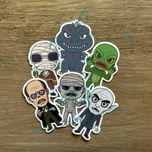 Classic Horror Chibi Stickers Set 2: Vinyl Sticker for Laptop, Tumbler