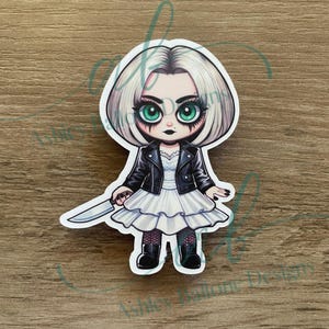Pegatina de muñeca gótica de novia // Vinilo impermeable de 2,5 cm, 5 cm y 7,6 cm // Pegatina para portátil