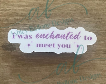 Enchanted to Meet You Sticker: Vinyl Sticker for Laptop, Tumbler
