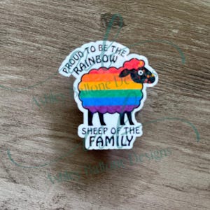 Proud Rainbow Sheep Holographic Sticker || 1&quot; 2&quot; Inch Waterproof Vinyl Decal Sticker || Tumbler Laptop Sticker