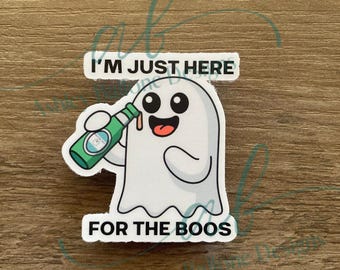 Here For The Boos Ghost ビニールステッカー