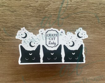 Crazy Cat Lady Sticker: Vinyl Sticker for Laptop, Tumbler
