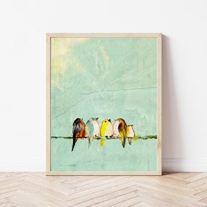 Music Teacher Gift Family of Birds Art Birds On A Wire Choir Birds Print Bird Lovers Art Gift Bird Lovers Gift Idea image 6