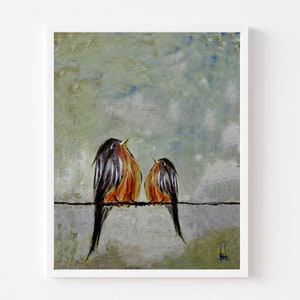 Mama and Me Gift for Mother Bird Family Print Robin and baby Art Momma and Me Mothers Day Bird Lover Mothers Day Art Gift image 2