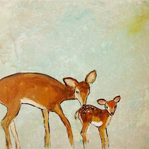 Deer Print Nursery Mother and Baby Deer Deer Nursery Decor Deer Nursery Wall Art image 1