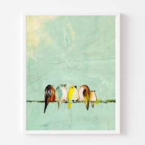 Music Teacher Gift Family of Birds Art Birds On A Wire Choir Birds Print Bird Lovers Art Gift Bird Lovers Gift Idea image 4