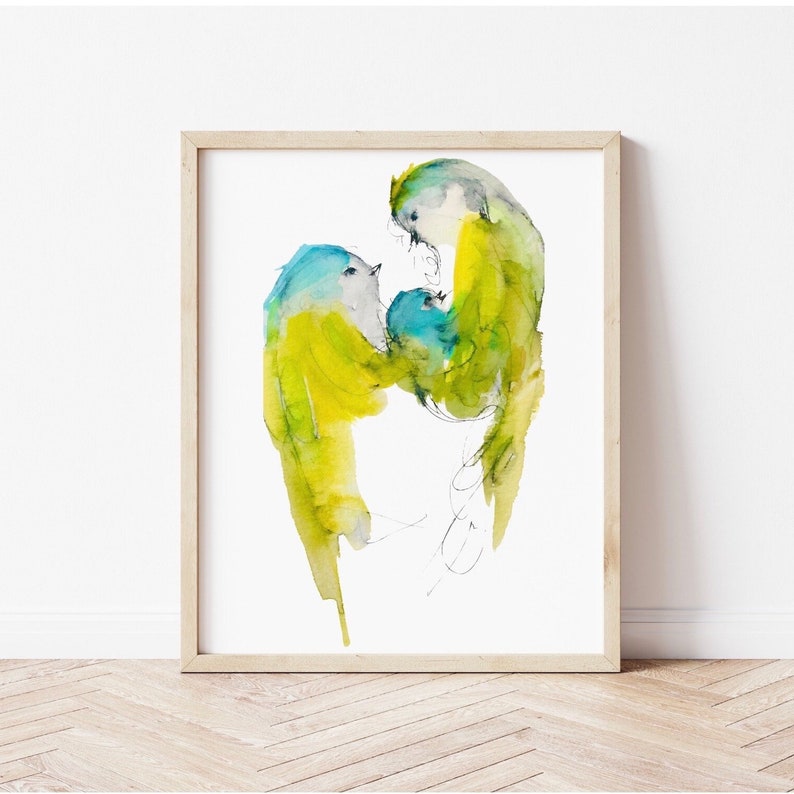 Bird Themed Baby's Room Bird Lovers Art Bird Gift for Mom Baby Shower Art Gift New Mother Mothers Day Gift 画像 1