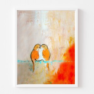 I Carry Your Heart II Lovebirds Print Bird Couple Print Wedding Bird Gift image 3