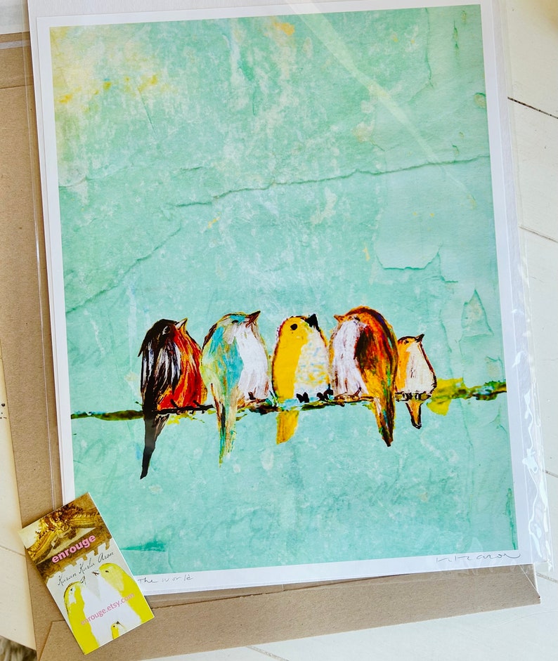 Music Teacher Gift Family of Birds Art Birds On A Wire Choir Birds Print Bird Lovers Art Gift Bird Lovers Gift Idea image 10