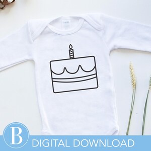 Birthday Cake Digital Design File, Birthday Cake SVG, Birthday Cake PNG, Printable Birthday Clipart, Cake Sublimation, Cake Art Download