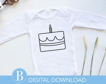 Birthday Cake Digital Design File, Birthday Cake SVG, Birthday Cake PNG, Printable Birthday Clipart, Cake Sublimation, Cake Art Download