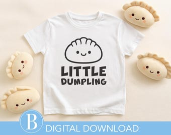 Little Dumpling SVG, Kawaii Baby Clipart, Dim Sum PNG, Printable Nursery Art, Food Illustration, Instant Download