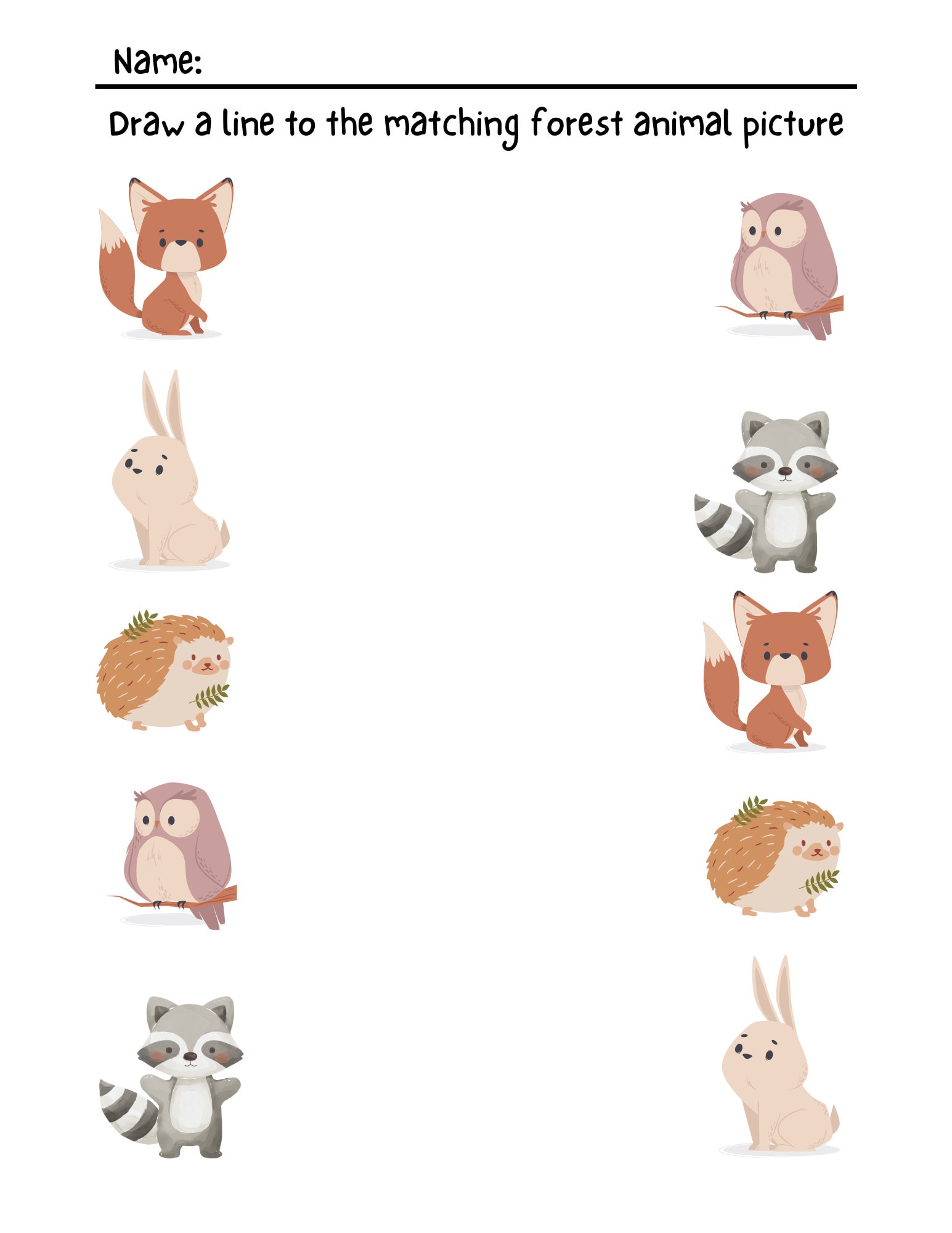Animal Matching Game: Printable Learning Activity for Preschool ...