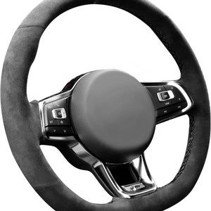 Hand Stitch Sewing Italy Alcantara Car Steering Wheel Cover Wrap for Volkswagen Golf GTI/Golf R/Jetta GLI