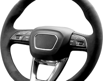 Alcantara Steering Wheel Cover for Audi: Hand-stitched Wrap