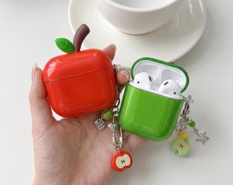 Funda 3D para Apple AirPods con correa tipo charm – Funda de TPU suave para auriculares AirPods Pro 1/2/3/4
